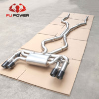 Système d'échappement CATBACK en acier inoxydable pour BMW X5M X6M F85 F86 4.4T 2015-2019, silencieux simple avec embouts en fibre de carbone
