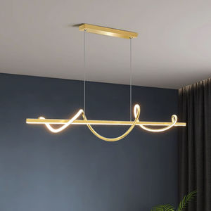 Lámpara colgante dorada de diseño para comedor, Bar, dormitorio, sala de estudio, exquisita araña de comedor en espiral para colgar 220V - Product Image 3