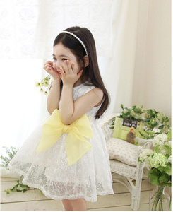 Ropa Infantil al por Mayor, Vestido de Encaje sin Mangas con Lazo para Niñas, Estilo Princesa, para Fiestas, de un Fabricante Chino - Product Image 3