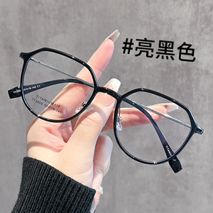 Honey Tea - Monturas de gafas ovaladas para mujer, 73009, titanio, ligeras, montura completa, lentes de PC para rostros redondos o cuadrados - Product Image 1