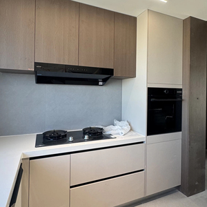 <b>Kitchen</b> <b>Furniture</b> Manufacturer Cabinets Wholesale High Gloss Lacquered Wood Modern Design Custom Cabinets - Product Image 1