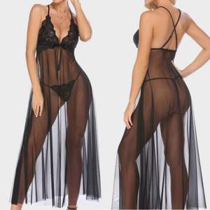 SFY3238 Factory Wholesale Sexy Lace Halter Pajamas Long Dress Light Breathable Thin Fashion Trend Comfortable Home Wear Lingerie - Product Image 2