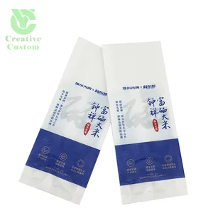 Custom Aluminum Foil Empty Plastic Flat Pouch Bag 1KG Rice Cracker Natural Organic Rice Bean Flour Food Packaging Bags