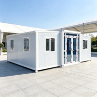 Maison conteneur préfabriquée Shinestone de 20 pieds à double aile extensible, pliable, modulaire, mobile, mini-villa, maison conteneur habitable