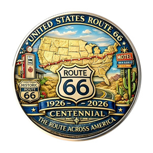 Moneda Conmemorativa Metálica Colorida de la Ruta 66 Centennial Rat Fink, Regalo Coleccionable con Temática Retro Hot Rod - Product Image 6