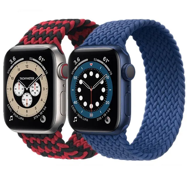 สายรัดข้อมือแบบถักสำหรับ Apple Watch,สายรัดข้อมือไนลอนแบบยางยืดสำหรับ IWatch Series 3 4 5 Se 6ขนาด44มม. 40มม. 38มม. 42มม.