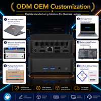 PC Mini Kompak Hitam Intel i3-6100U, RAM DDR3 Opsional, Dukungan M.2 WIFI5, Slot SSD M.2 Ganda, Layanan Kustomisasi OEM