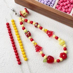 Multicoloured 4/6/8mm Acrylic Colorful Hole <strong>Beads</strong> Round <strong>Beads</strong> <strong>Plastic</strong> Loose Bracelet Accessories - Product Image 2