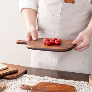 Assiette à dîner carrée en bois de noyer massif <span class=keywords><strong>planche</strong></span> à découper avec poignée passe au lave-vaisselle 1.3cm d'épaisseur multi-usage pour le pain au fromage et le steak - Product Image 3