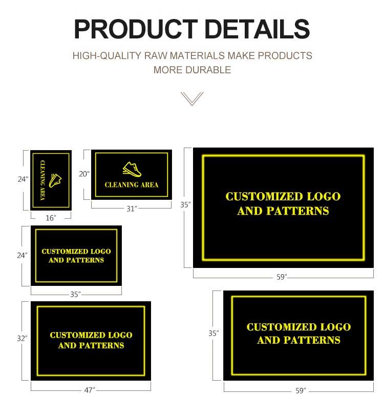 Hot sale PVC back Printed Velour Door Mat Disinfectant mat(图7)