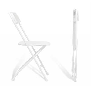 Wholesale Portable Steel Frame <b>Stackable</b> White Plastic Folding Hotel <b>Chair</b> for Indoor Outdoor Events - Product Image 4
