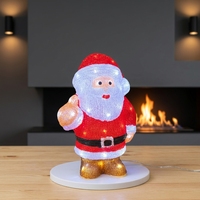 Magnifique motif lumineux 3D LED Père Noël en acrylique de 40 cm, étanche, avec prise USB, pour extérieur, jardin, décorations de fêtes