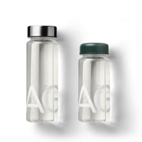 Bouteille de shaker givrée mate de poudre de protéine de qualité alimentaire de 500ml sans BPA restant hydratée bouteille d'eau en plastique transparent avec couvercle en métal