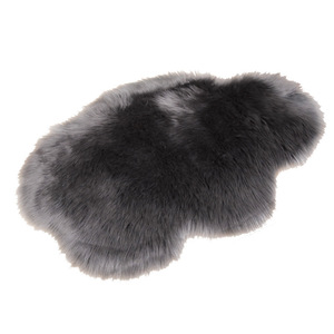 Faux Wool <b>Rug</b> Oval Shape Long Pile Machine Washable Living Room Bedroom Mat Solid Color Acrylic Fiber Carpet - Product Image 1