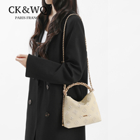 Sacs à main de luxe en PU, sacs à bandoulière tendance pour femmes, motif géométrique ouvert, sangle chaîne, imperméables pour voyage, fête, trajets quotidiens