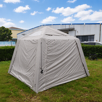 Tente de camping familiale gonflable de luxe, grande capacité, revêtement en titane argenté, Oxford imperméable, coupe-vent, tente de glamping en plein air
