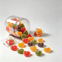Halal hartvormige gummy snoepjes gemengde fruitsmaak suikergecoate zachte snoepjes Valentijnscadeau groothandel snoepgoed