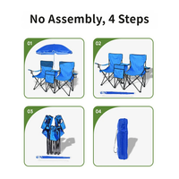 Nouvelle chaise pliante double d'extérieur avec pare-soleil intégré, pliable pour un transport facile et fonction d'isolation intégrée