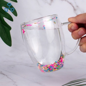 Tasse isotherme à café en <span class=keywords><strong>verre</strong></span>, outil isolé à Double paroi, réutilisable, tasses isolantes, en <span class=keywords><strong>verre</strong></span>, pour objet créatif - Product Image 5