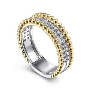 Anello in Metallo Bicolore per Donne, Elegante Gioiello da Dito per Uso Quotidiano - Product Image 3