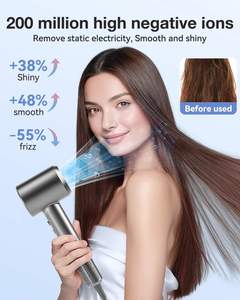 Secador de Pelo de Alta Velocidad sin Aspas con Motor Silencioso Inteligente, Gran Potencia de Viento, Secador Iónico para Salón de Belleza, Hoteles, Viajes y Uso en Exteriores - Product Image 3