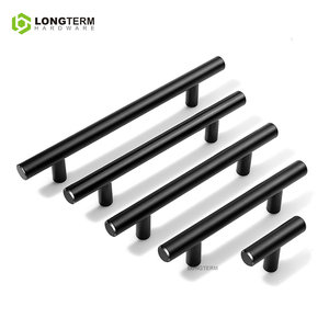 Gagang Kabinet T-Bar Baja Anti Karat Hitam Doff |   Gagang Laci untuk Lemari Dapur - Product Image 1