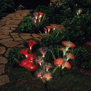 소스 공장 태양열 발전 모닝 글로리 램프 여러 가지 빛깔의 LED 그라디언트 조명 센서 제어 배터리 포함 정원 - Product Image 1