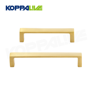 Koppalive مقابض أبواب خزانة مطبخ مستطيلية متعاقدة مع أثاث أسود ذهبي مقابض سحب من النحاس المصقول - Product Image 6