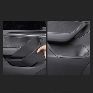 Boîte de rangement arrière en nylon pour Model 3/Y, rainure de porte - 24 nouveaux designs, accessoires intérieurs de voiture - Product Image 2