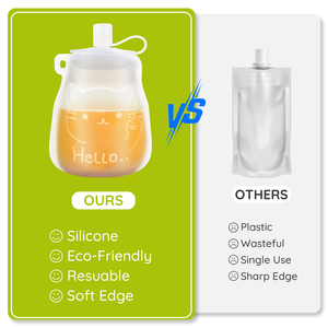 Contenedor de Almacenamiento de Silicona de Grado Alimenticio, Apto para Microondas, <span class=keywords><strong>Bolsa</strong></span> de Almacenamiento de Leche Materna y Alimentos para Bebés, Botella Reutilizable y Fresca - Product Image 6