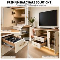 Mueble de TV Moderno y Lujoso Personalizado, Panel de Pared con Iluminación LED, Mueble de TV de Piso a Techo con Gabinete de Almacenamiento