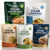 Pochette Doypack personnalisée imprimée pour Moimoi, stérilisable, 121 ℃   Sachet alimentaire vapeurable de qualité alimentaire pour repas instantanés de fruits de mer, légumes, riz et soupes