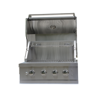 Vente en gros Barbecue au gaz propane à 4 brûleurs Barbecue extérieur avec LED et rôtissoire
