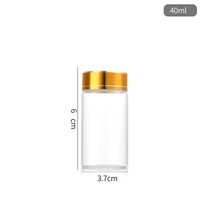 Bouteille de stockage en verre borosilicaté transparent à fond plat de 47mm Récipient alimentaire vide avec bouchon à vis pour crème de soin de la peau Mascara