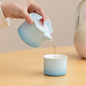 Japandi Design Eco-Friendly Ceramic Travel Tea Set for Outdoor Camping Portable One Pot Two Cups Kung Fu Tea Set - Product Image 2