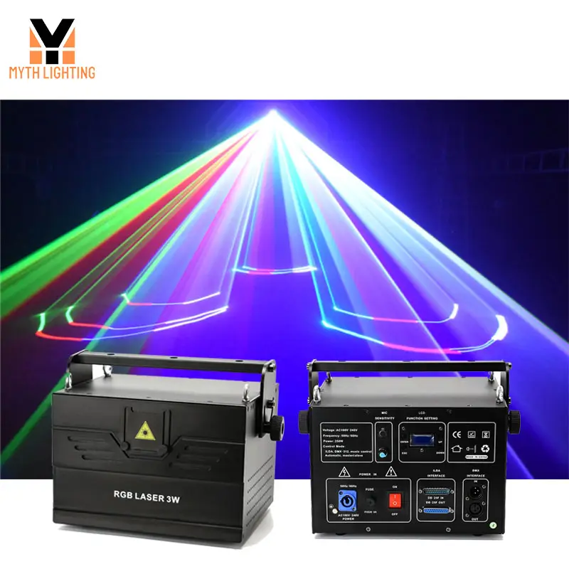 Pemindai laser RGB, lampu panggung, laser warna-warni 1w 2w 3w 4w 5w 8w 10w untuk klub malam
