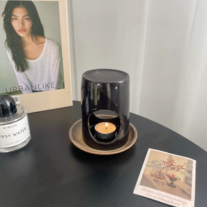 โถเทียนเซรามิกสุดสร้างสรรค์เครื่องพ่นน้ำมันหอมระเหยอโรมาเธอราพีแบบตั้งโต๊ะอุปกรณ์ตกแต่งบ้านสไตล์ใหม่พร้อมโคมไฟตะเกียงหัวเผา - Product Image 1