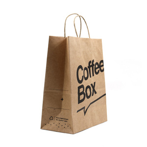Sacs en papier kraft avec poignée, personnalisés avec un logo, pour la restauration à emporter, la restauration rapide, les plats à emporter - Product Image 5