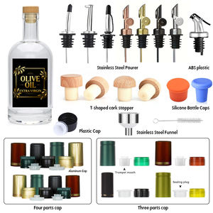 Bottiglia in Vetro Personalizzata all'Ingrosso con Logo 375ml 500ml 700ml 750ml per Vodka Olio d'Oliva Whisky con Tappo a Vite Sigillante in Sughero - Product Image 5