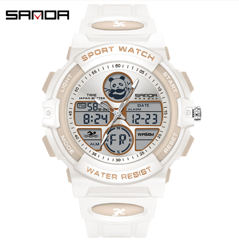 SANDA 6135 Trendy Hot Sale New Model for Men TPU Strap Digital Movement Sports Mode Alarm Electronic Wristwatch for Kids