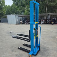 Chariot élévateur intelligent télécommandé de 1 tonne avec fourche, chariot de chargement et de déchargement portable de petite taille, transpalette à longue autonomie