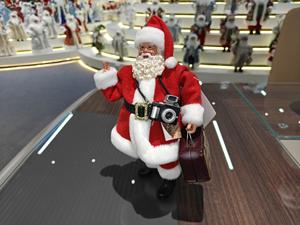 अनुकूलित आधुनिक 11 "खड़े सेंटा क्लेमस सूटकेस और कैमरा xmas उपहारों के साथ यात्रा करते हुए अनुकूलित किया - Product Image 3