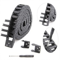 Chaîne porte-câbles en nylon plastique 10x20mm, type ouvert R18, pour imprimantes 3D et machines CNC, avec connecteurs d'extrémité inclus