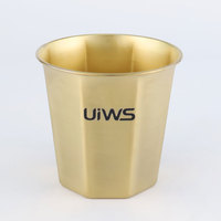 Seau à glace octogonal en acier inoxydable 304 de style coréen pour restaurants et bars, capacités 0,7/1,1/1,7L, seau à snacks
