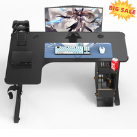 BEISIJEI Gaming Computer Desk Study Writing Corner mesa de juegos Escritorio en forma de L 7 colores RGB para Pc Home Office Laptop Table