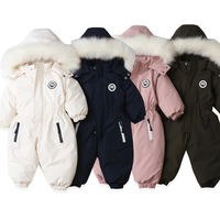 Combinaison de ski tout-en-un pour bébé Hiver 2026 avec capuche amovible en polyester et nylon pour enfant