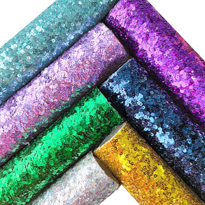 Shiny <strong>Large</strong> Sequin Solid Color Chunky Glitter PU Fabric Canvas Back Making Shoe Bag Decoration Hair <strong>Bow</strong> Car Sofa - Product Image 1