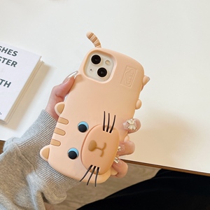 Funda de teléfono con personaje de silicona con soporte de gato 3D para Iphone 16 15 14 13 Pro Max, bonita funda protectora a prueba de golpes - Product Image 4