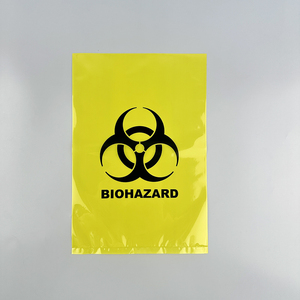 Autoclavable nhựa chất thải y tế túi màu vàng phẳng mở 10L đến <span class=keywords><strong>100L</strong></span> Biohazard túi màu đỏ - Product Image 3
