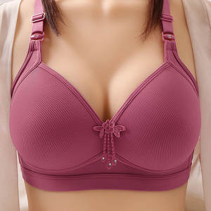 Sujetador cómodo estilo mamá a rayas para <span class=keywords><strong>personas</strong></span> de mediana edad y ancianos Ropa interior suave para reducir el pecho - Product Image 5